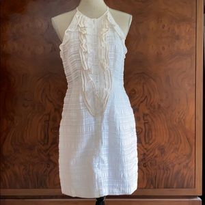 Sleeveless White Nanette Lepore Ruffled Dress